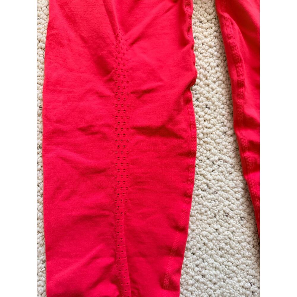 Free People FP Movement Leggings M/L Muted Coral High Rise Ribbed Waist - Picture 6 of 9